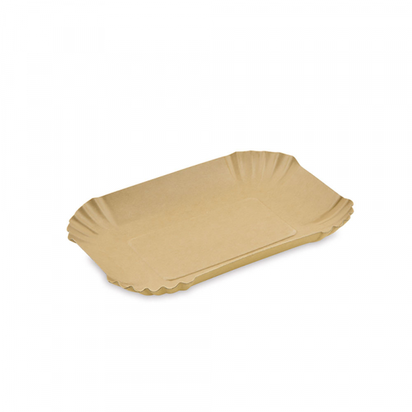 Bio Pappschale braun 13 x 18 x 3 cm mit Fettbarriere (250 Stk.)
